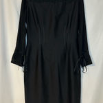 ZANG TOI‎ Couture Black Dress Silk Designer Floral Lace Sheer Sleeves Handmade Size M Photo 0