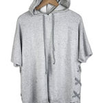 CAbi  Sweater Knit Hoodie Short Sleeve Loose Fit Top Cotton Blend Oversized XS Photo 0