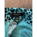 Ann Taylor  Loft Leopard Animal Print Dress Pants Green/Black Polyester/Spandex Photo 2
