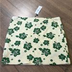 Garage  Floral Hibiscus Print Skirt Green and Cream- Size Small Photo 3