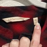 Soft Surroundings Black Red Buffalo Plaid Manchester Flannel Zip Up Tunic- Med Photo 1