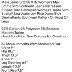 Mavi Jeans Size 28 X 32 Women's Mavi Emma Slim Boyfriend Jeans Distressed Ripped Photo 8