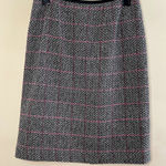 Talbots Black & White Tweed Pencil Skirt with Pink Checkered Pattern, 6P Photo 0