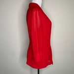 Vintage J. Taylor Red Blouse Sz 12 Pleat Light Jacket Photo 3