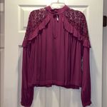 Free People Raspberry Little Bit of Love Blouse Photo 3