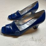 Tahari  Billie 2 Womens Blue Patent Leather Peep Toe Heels Shoes Size 7 1 2 M Photo 1