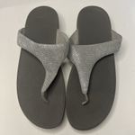 FitFlop  Flare Bling Crystals Toe Post Sandals Size 11 Leather Flip Flop Cushion Photo 1