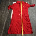 Tahari  Arthur S. Levine Red Roll Tack Up Sleeve Shirtdres 12 Corporate Siren Photo 5