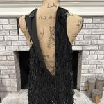 Club Monaco  Women's Beaded Embellished Sleeveless Triete Mini Dress Black Size 2 Photo 12