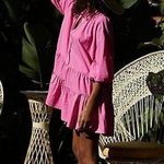 Free People  Pink Misha Tiered Mini Dress Photo 0