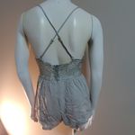 Main Strip  Light Gray Lace Top Romper (Small) Photo 4