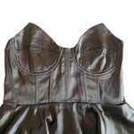 Pretty Little Thing black satin corset bandeau peplum waist long top US size 6 Photo 1