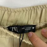 ZARA NWT light pistachio green cotton linen blend pull on pants lightweight Med Photo 11