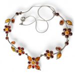 Vintage Amber Necklace sterling silver Photo 2