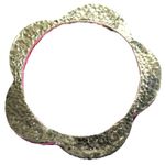 Charles Albert  Alchemía Gold-Toned Hammered Texture Scalloped Edge Bangle Bracel Photo 6