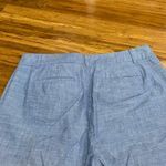 Talbots Perfect Crop Pants Light Blue Chambray Cotton Women's Size 10 Button Photo 4