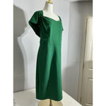 Eloquii Womans Green Square Neck Cap Sleeves Midi Dress Size 22 Photo 1