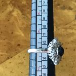 Natural Blue Star Sapphire Moissanite Sterling Silver Ring Size 6 Photo 7