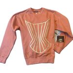 Walter Mendez Walter Collection Pink Sweatshirt Corset Motif Lace Photo 0