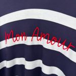 Workshop Republic Clothing Workshop Womens Striped Mon Amour Top Sz Large‎ Graphic Pullover French Comfort Photo 1