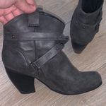 Faded Glory  Gray Metallic Heeled Ankle Boots Block Moto Boho Photo 5