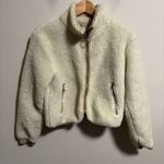Urban Outfitters Cropped Front Zip Sherpa Jacket - White/Cream- Size Small Photo 2