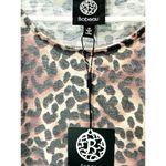 Bobeau Women's Brown Animal Print Puff Long Sleeve Baby Doll Top Sz M Photo 4