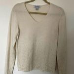 Tommy Bahama Sweater Cream Gold Accent Long Sleeve V Neck Pullover S Photo 0