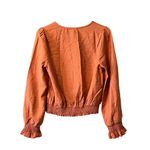 Hem & Thread  ANTHROPOLOGIE Mauve Summer Blouse With‎ Ruffles Size Large Boho Photo 1