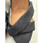 Toms  Women's Black Denim Sienna Cork Wedges Open Toe Criss Cross Sandals 8.5 Photo 6