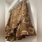 Loft VTG Ann Taylor Brown Medallion Print Mid-Length Skirt With Ruffle Hem - 8 Photo 6