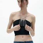 ZARA NWT SEAMLESS JEWEL BUTTERFLY TOP BLOGGERS FAV BLACK SZ-XS-S Photo 1