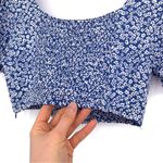 Princess Polly Shirred Crop Top Blue White Floral 8 Photo 7