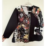 Ali Miles Black Colorblock Abstract 3/4 Sleeve Tunic Top Modern Chic Sz PM Photo 2