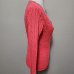 Old Navy  Y2K Pink Cable Detail Vneck Sweater Size Medium Photo 1