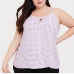 Torrid Sophie Gingham Tie Front Cami Purple and White Top Size PLUS 1 1X Photo 10