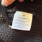 Pink Rose 2X Cardigan Black White Stripe Open Front Lace Up Side Plus Size Photo 3