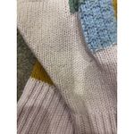 Love Shack Fancy Allan Appliquéd Patchwork Knitted Turtleneck Sweater Small Pink Photo 8