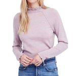 Free People  Womens Ruffled Pullover Sweater in Lilac Photo 0