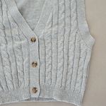 Woman's Gray Cable Knit Sweater Vest Size XS Photo 2