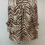 BCBGMAXAZRIA  Silk Dress Zebra Print Animal Ayshea‎ Size XXS Blouson Brown White Photo 7