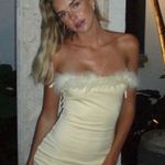 Tiger Mist Imani Yellow Feather Bodycon Tube Mini Dress Photo 4