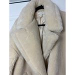 Topshop Cream Off White Teddy Faux Fur Oversized Winter Borg Coat Size 12 Large Photo 3