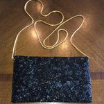 Valerie Stevens  Black & Gold Tone Vintage Seed Bead Beaded Evening Bag Clutch Photo 4