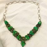 Sterling Silver Mohave Lime Green Copper Infused Turquoise Peridot 925 Necklace Photo 11