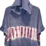Jade By Jane Womens Tie Dye Hoodie Ruffle Dolman Sleeve Shirt Blue Size Large Photo 1