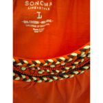 Sonoma  Sleeveless Braided Beaded Neckline Trim Womens Size L Vibrant Orange Top Photo 1