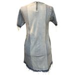 DL1961  Kiki Blue Coast‎ Denim Dress Raw Hem Short Sleeve Casual Mini Dress Photo 4