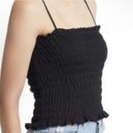 Treasure & Bond  Black Smocked Tie Cropped Cami size Small Photo 2
