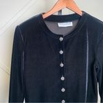 Jessica Howard Black Velvet Long Sleeve Cropped Cardigan Sweater Size Medium Photo 1